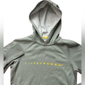 Nike‎ Livestrong Women’s Size Small Gray & Yellow Hoodie Swoosh Logo Active Wear